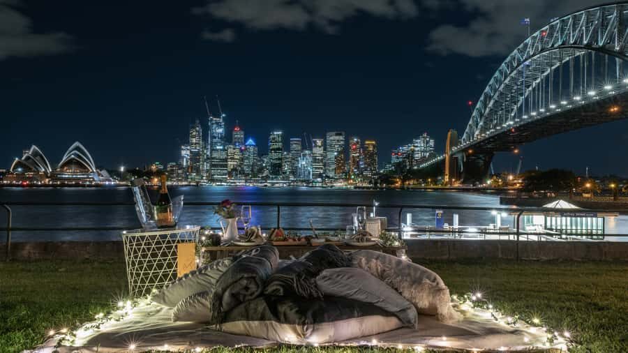 Luxury Picnic for 2 with Sydney Harbour Views at Kirribilli - What the picnic setup includes: tablecloth comfort and full service