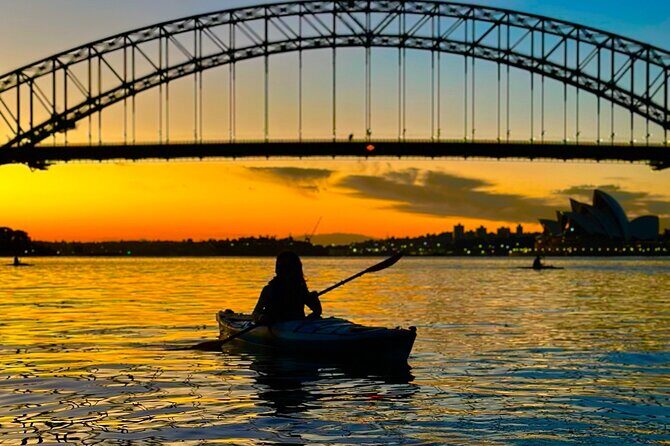 Sunset Harbour Bridge Kayak Escape - Stop 1: Sydney Harbour Bridge from the kayak’s viewpoint