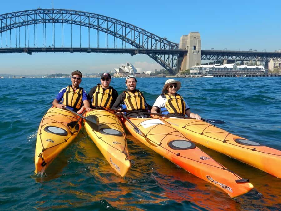 Sydney: Kayak to Goat Island At The Heart of Sydney Harbour - Sea kayak setup, PFDs, and that on-demand eskimo roll