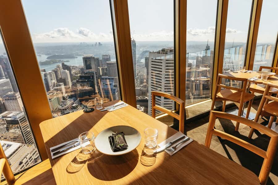 Sydney: Unlimited Skyfeast at Sydney Tower - Window Seating And the Timing Trick: Daylight, Sunset, Night Lights