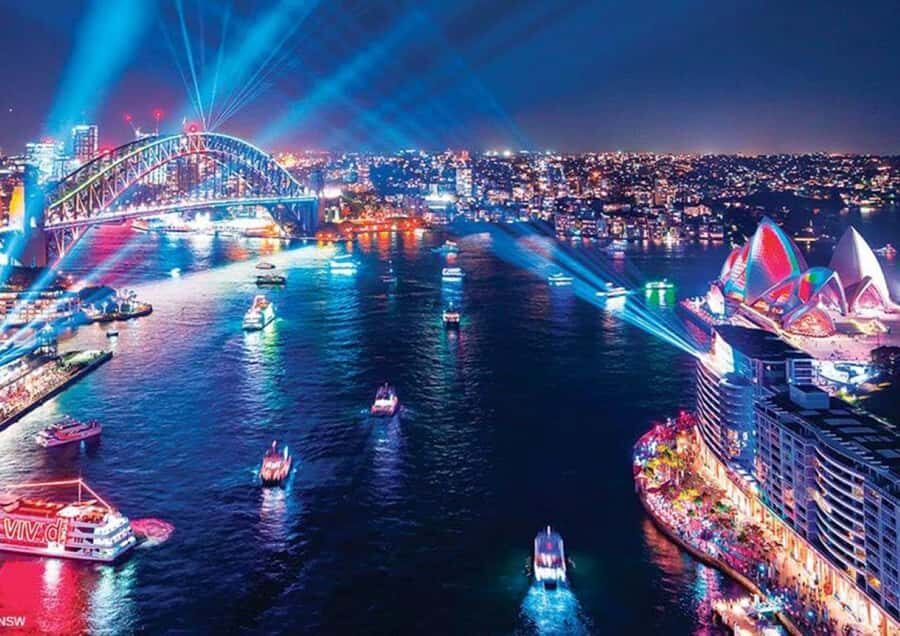 Sydney: "Vivid Sydney" Festival of Light Sightseeing Cruise - Vivid Sydney feels calmer from Sydney Harbour