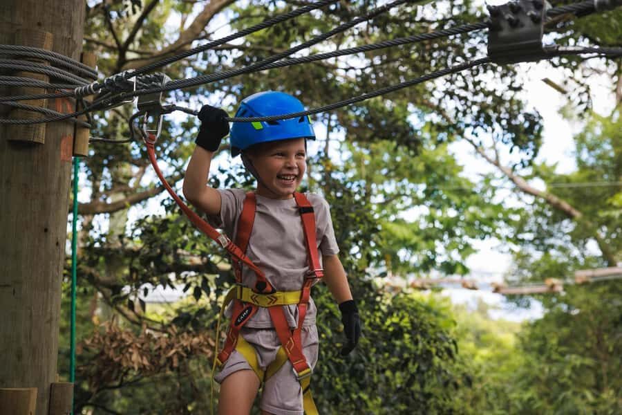 Western Sydney: Junior Tree Ropes Courses - What Your Child Will Do Up There: Bridges, Logs, and Mini Zip Energy